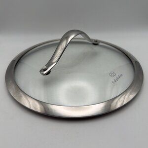Calphalon Glass Stainless Steel Lid For Sauce Pan Pot ID 8" OD 8.5" EUC